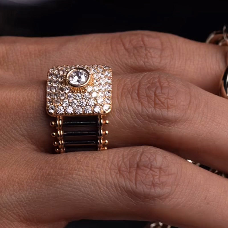 Fashion Retro Style Men's and Women's Sapphire Ring-JEWELBUYS