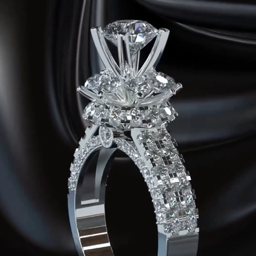 Deluxe 10ctw White Sapphire Round Cut Engagement Ring - JEWELBUYS