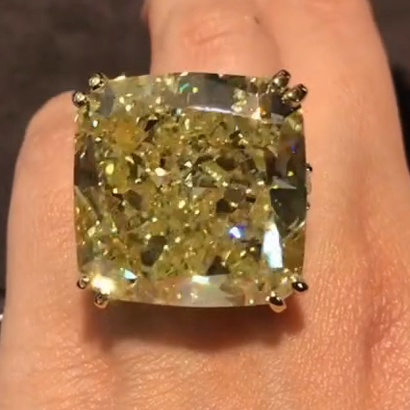 15Ct Yellow Fancy Cut Sapphire Ring-JEWELBUYS