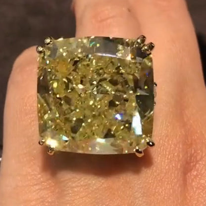 15Ct Yellow Fancy Cut Sapphire Ring-JEWELBUYS