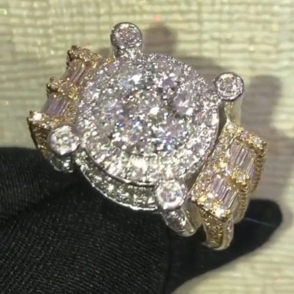 4ctw Baguette and Round Cut Sapphire Monster Ring - JEWELBUYS