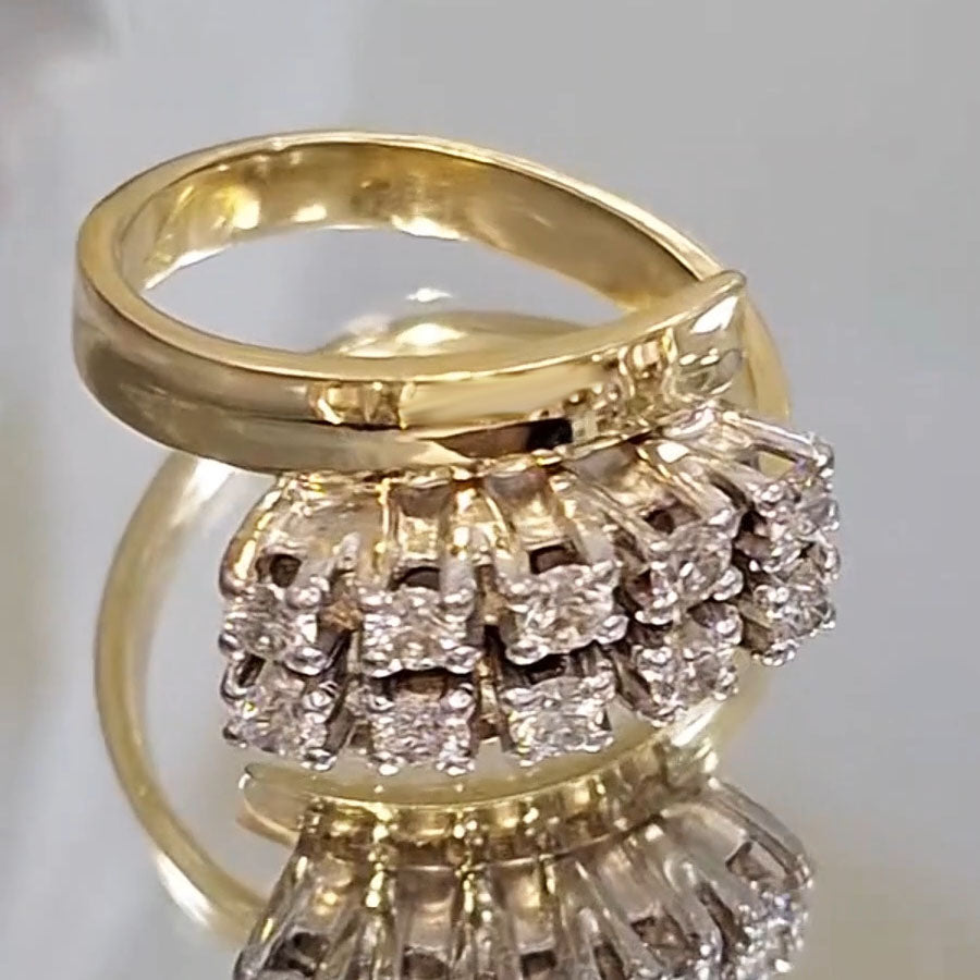 1.88ctw Double Row Sapphire Vintage Ring-JEWELBUYS