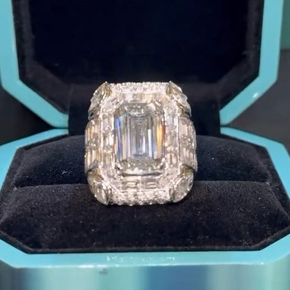 12ctw Emerald Cut Full Diamond Champion Ring -JEWELBUYS