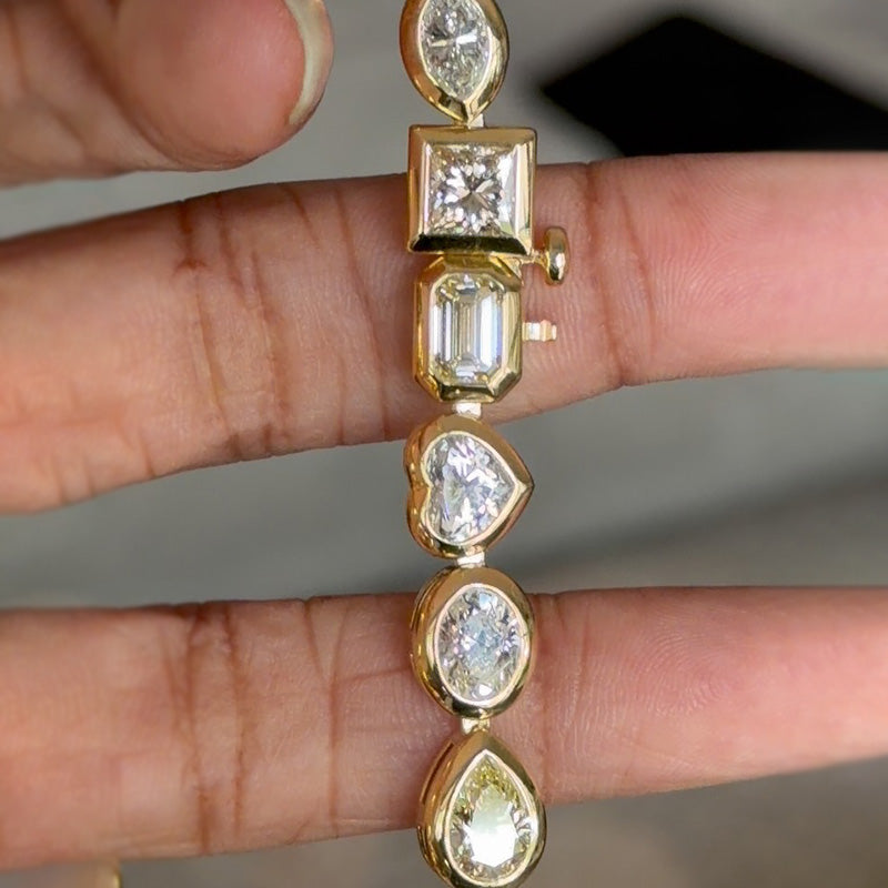 38.78Ctw Multi-cut bezel-set sapphire necklace-JEWELBUYS