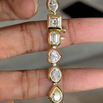 38.78Ctw Multi-cut bezel-set sapphire necklace-JEWELBUYS