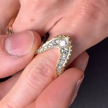 1ct Round Cut White Sapphire Cocktail Ring-JEWELBUYS