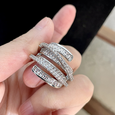 Multi-layer winding irregular diamond ring - JEWELBUYS