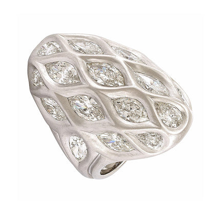 3.0Ctw marquise-cut sapphire oval dome ring- JEWELBUYS