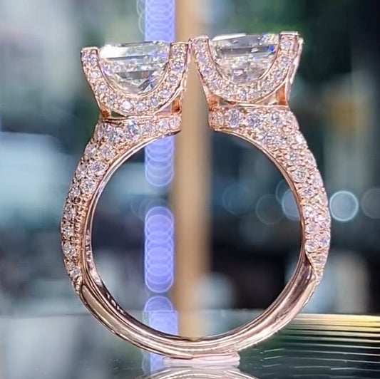 8ct symmetrically set square cut diamond ring -JEWELBUYS