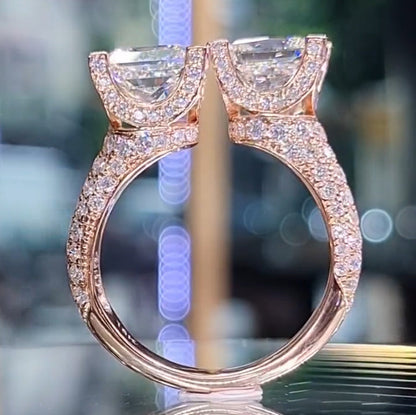 8ct symmetrically set square cut diamond ring -JEWELBUYS