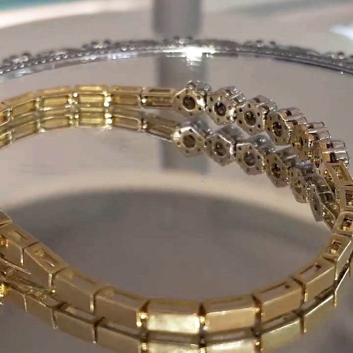 3.0Ctw Sapphire Cluster Bracelet-JEWELBUYS
