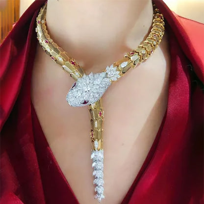 Ruby snake necklace-JEWELBUYS