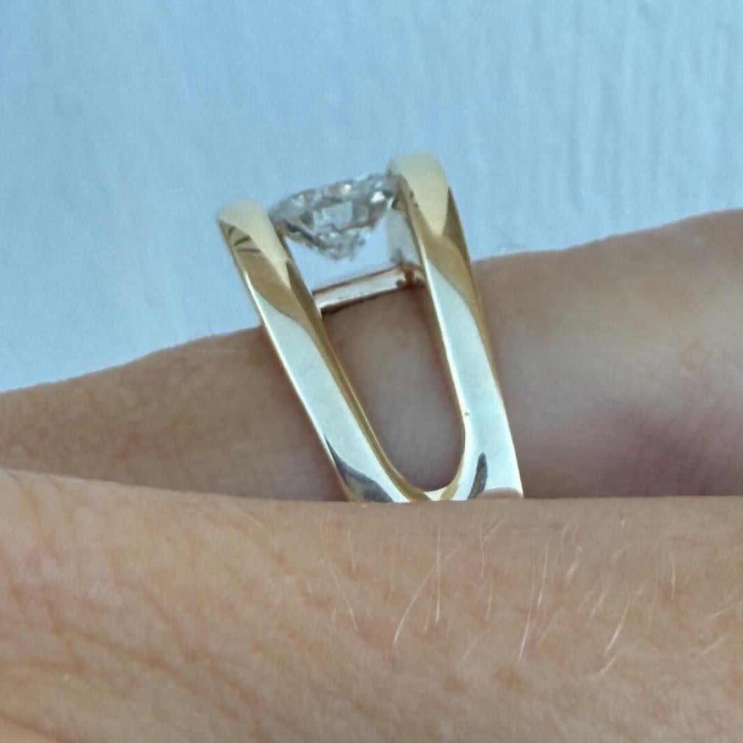 3.7ct Round Cut White Sapphire Boat Dream Ring-JEWELBUYS