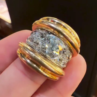 4.0Ctw Bold sculptural sapphire ring-JEWELBUYS