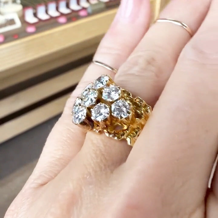 3.0Ctw Retro-Style Sapphire Engagement Ring-JEWELBUYS