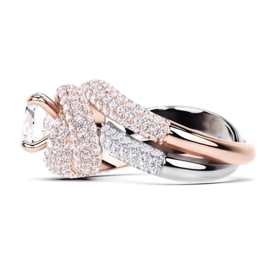 5.38ct Round Cut White Sapphire Embrace Engagement Ring-JEWELBUYS