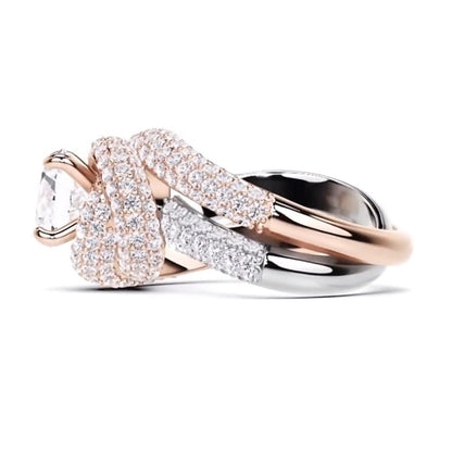 5.38ct Round Cut White Sapphire Embrace Engagement Ring-JEWELBUYS