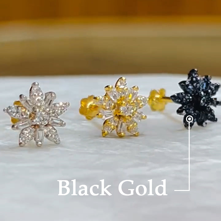 Romantic Snowflake Sapphire Earrings-JEWELBUYS