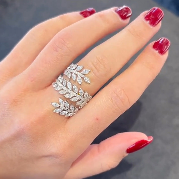 3.4ctw Marquise Cut Spiral Wrap Ring - JEWELBUYS