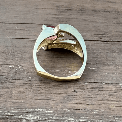 3ct Pear Cut Pink Tourmaline Channel Set Ring in Gold-JEWELBUYS