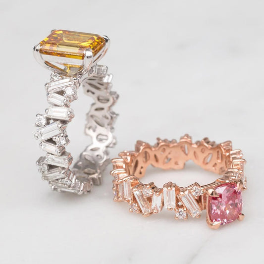 4.0Ctw a dazzling cushion-cut multi-colored sapphire art ring-JEWELBUYS