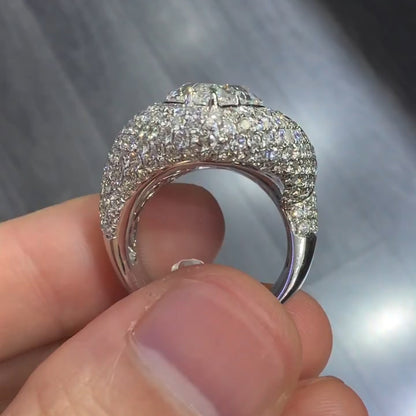 10Ctw pear-shaped cut yellow and white two-color sapphire bypass ring-JEWELBUYS