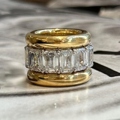 3.0ctw Emerald Cut Fashion Stacking Ring Set-JEWELBUYS