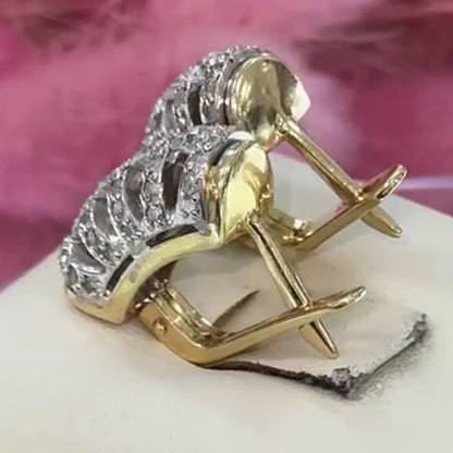 Classic style exquisite design white sapphire ring and earrings- JEWELBUYS