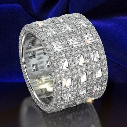 8.0Ctw Square-Cut Wideband Sapphire Band- JEWELBUYS