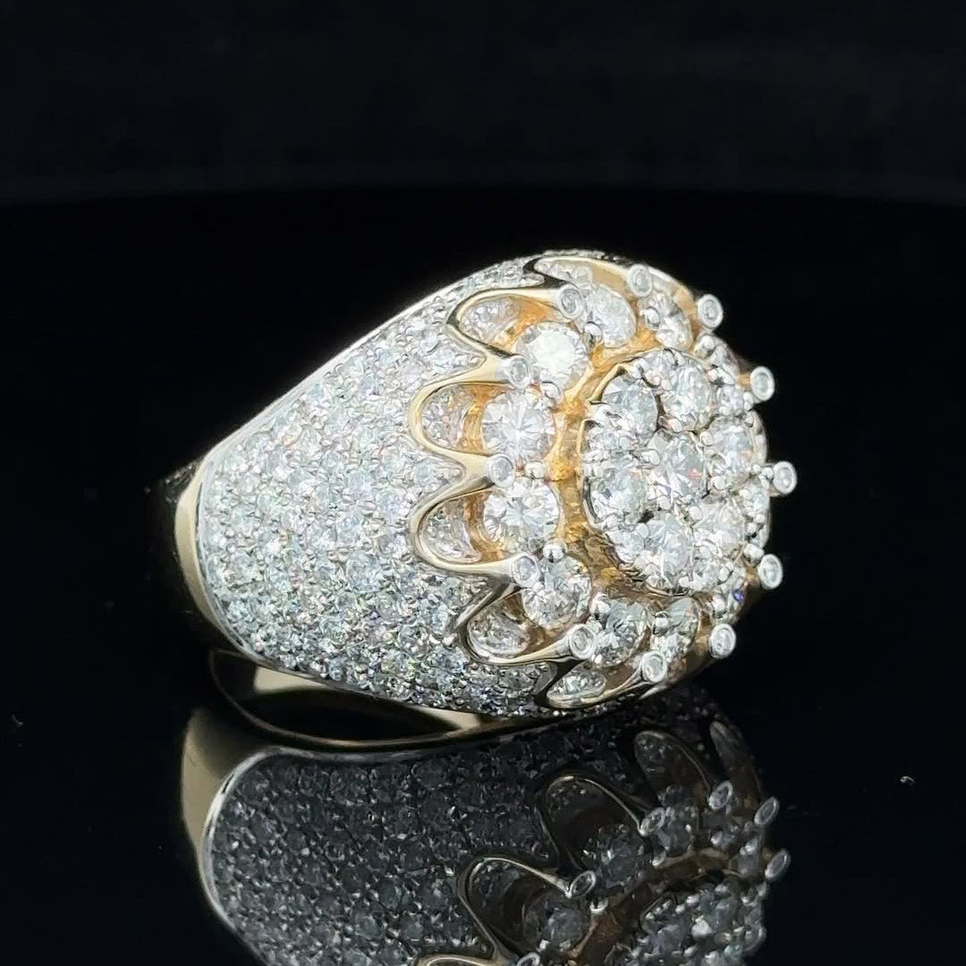 5.3ctw Round Brilliant Cut Luxury Sapphire Flower Ring-JEWELBUYS
