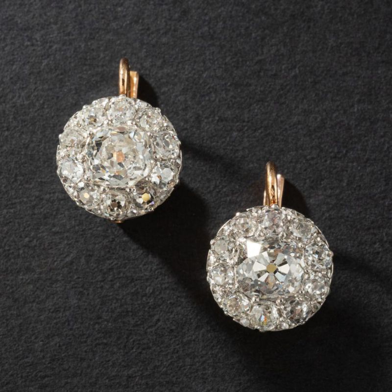 Vintage 4.5ctw Cushion Cut White Sapphire Drop Earrings-JEWELBUYS