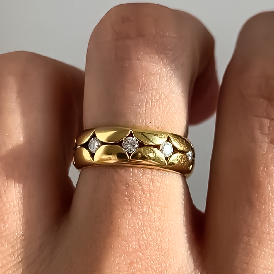 Vintage 1 ctw Round Cut White Gemstone Ring -JEWELBUYS