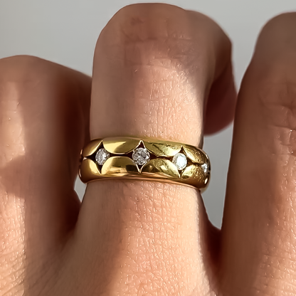 Vintage 1 ctw Round Cut White Gemstone Ring -JEWELBUYS