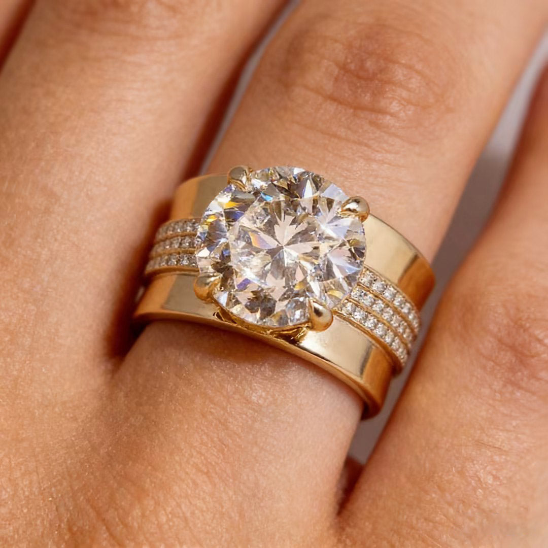 5.0Ctw Round Cut Multi-Strand Sapphire Engagement Ring-JEWELBUYS