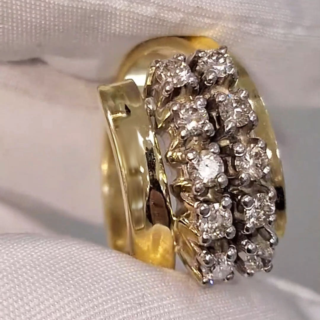 1.88ctw Double Row Sapphire Vintage Ring-JEWELBUYS
