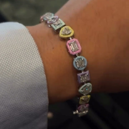 15Ctw Multi-cut Art Deco Sapphire Luxury Candy Bracelet-JEWELBUYS