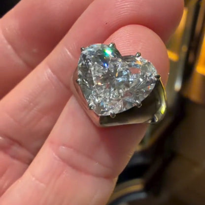 6.0Ct heart-shaped white sapphire engagement ring- JEWELBUYS