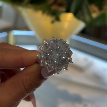 Elegant 10ct Round Cut with Surrounded Heart Shaped White Sapphire Women's Engagement Ring in Silver-JEWELBUYS