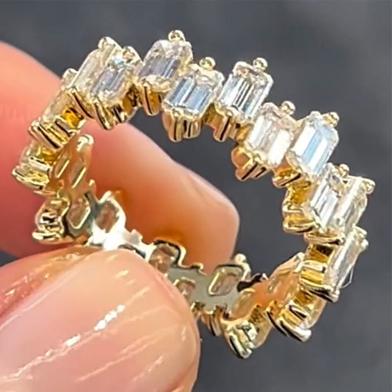 1.5ctw Baguette Cut Gear Array Eternity Ring-JEWELBUYS