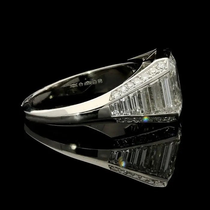 5.0Ctw Emerald Step-Cut Sapphire Engagement Ring-JEWELBUYS