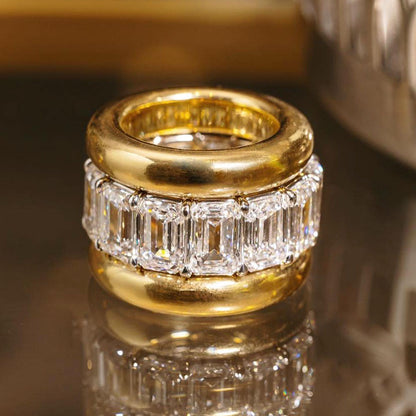 3.0ctw Emerald Cut Fashion Stacking Ring Set-JEWELBUYS