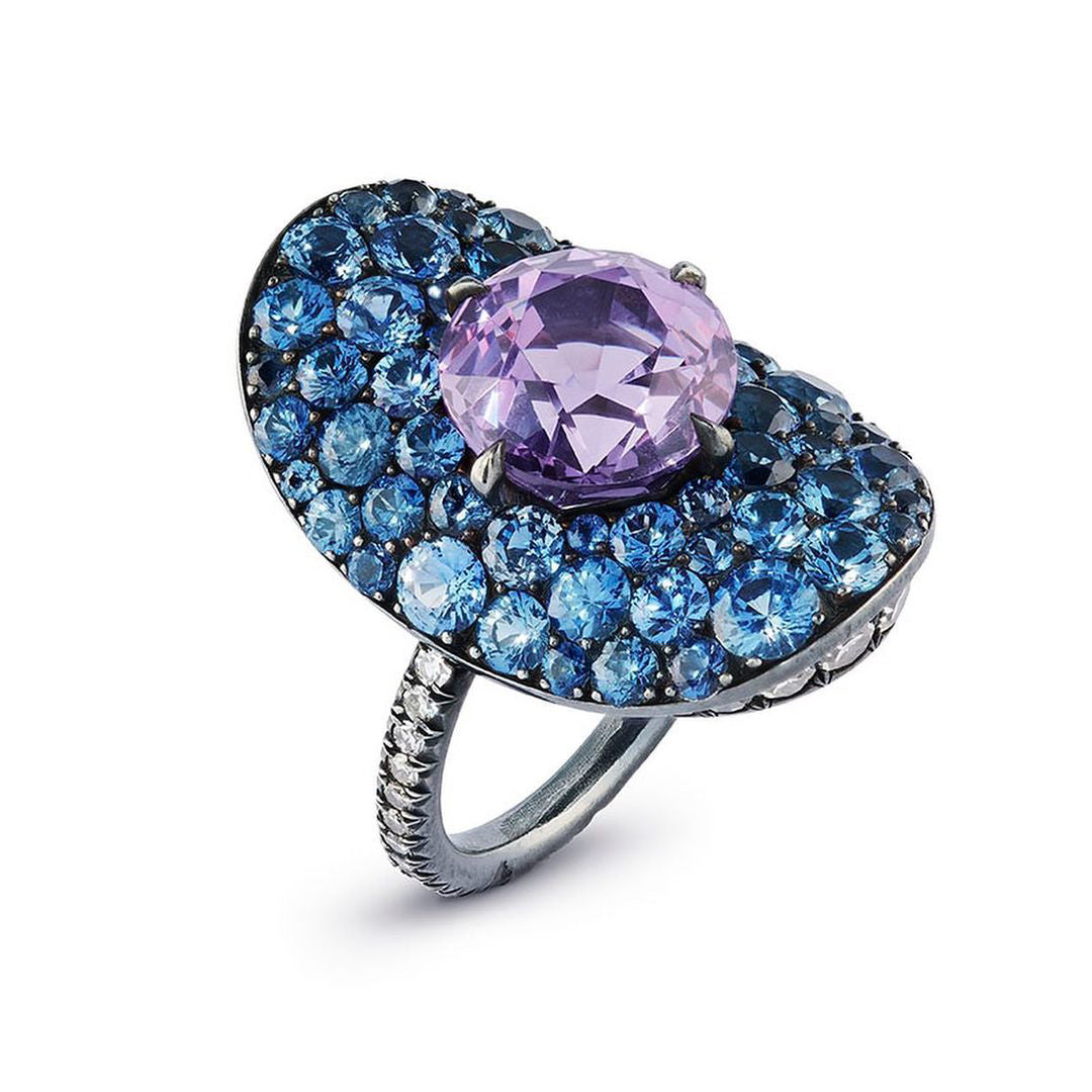 5ct Hat Design Purple & Blue Sapphire Ring - JEWELBUYS