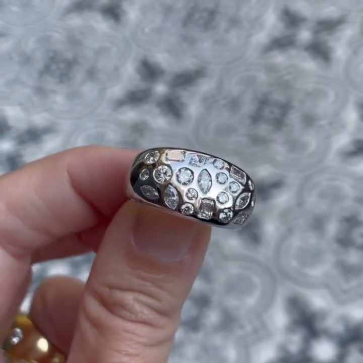 2.0Ctw Multi-cut sapphire arch ring-JEWELBUYS