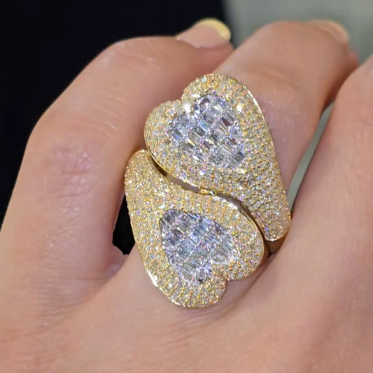 4.85ctw Baguette Sapphire Unique Design Bypass Ring-JEWELBUYS