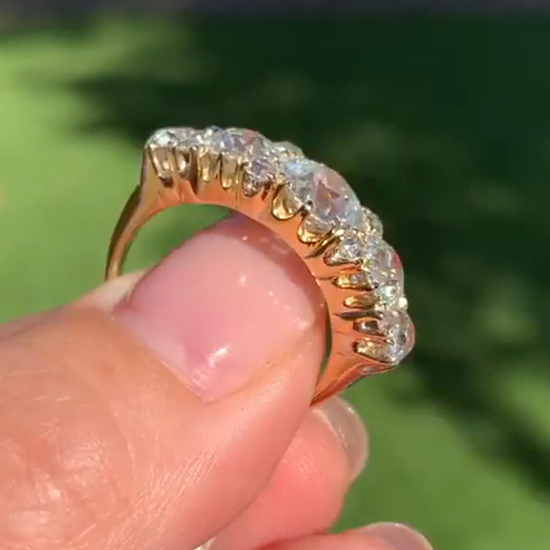 3.0Ctw Antique and Rose Cut Half-Circle Sapphire Ring And Bracelet -JEWELBUYS