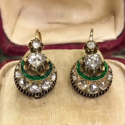 2.5Ctw Rose-cut Sapphire Vintage Art Deco Earrings-JEWELBUYS