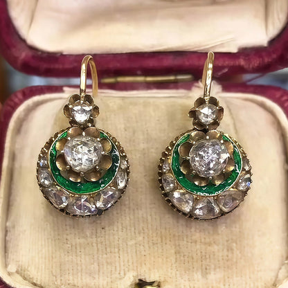 2.5Ctw Rose-cut Sapphire Vintage Art Deco Earrings-JEWELBUYS