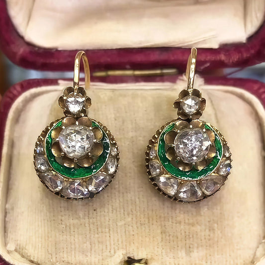 2.5Ctw Rose-cut Sapphire Vintage Art Deco Earrings-JEWELBUYS