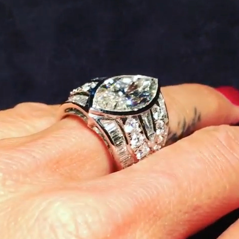 8ctw Marquise Cut Sapphire Wide Ring-JEWELBUYS