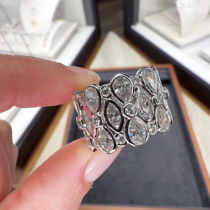 4.0Ctw Pear-shaped and marquise-shaped exquisite sapphire bands- JEWELBUYS